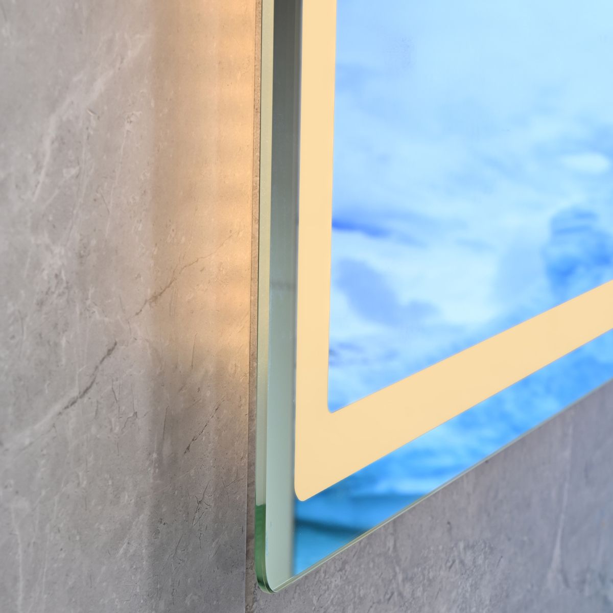 LED-Spiegel, Kosmetiklupe, Anti-Beschlag, Touch-Funktion, 3 Lichtfarben, 5 mm Glas, Größen: 70–80 x 60–90–100–120–140 cm, Velora