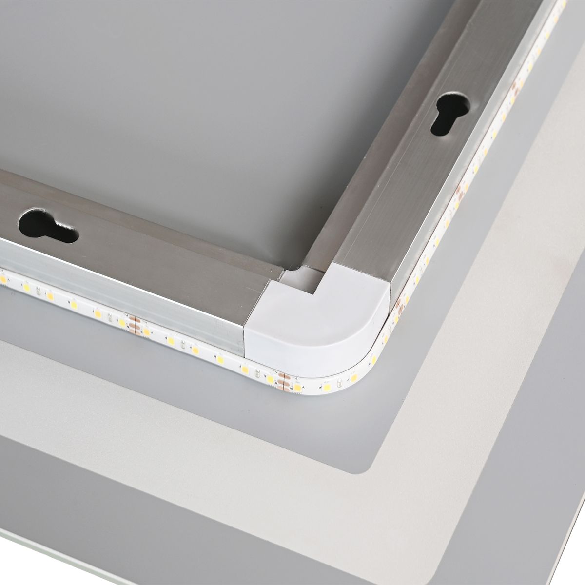 LED-Spiegel, Kosmetiklupe, Anti-Beschlag, Touch-Funktion, 3 Lichtfarben, 5 mm Glas, Größen: 70–80 x 60–90–100–120–140 cm, Velora