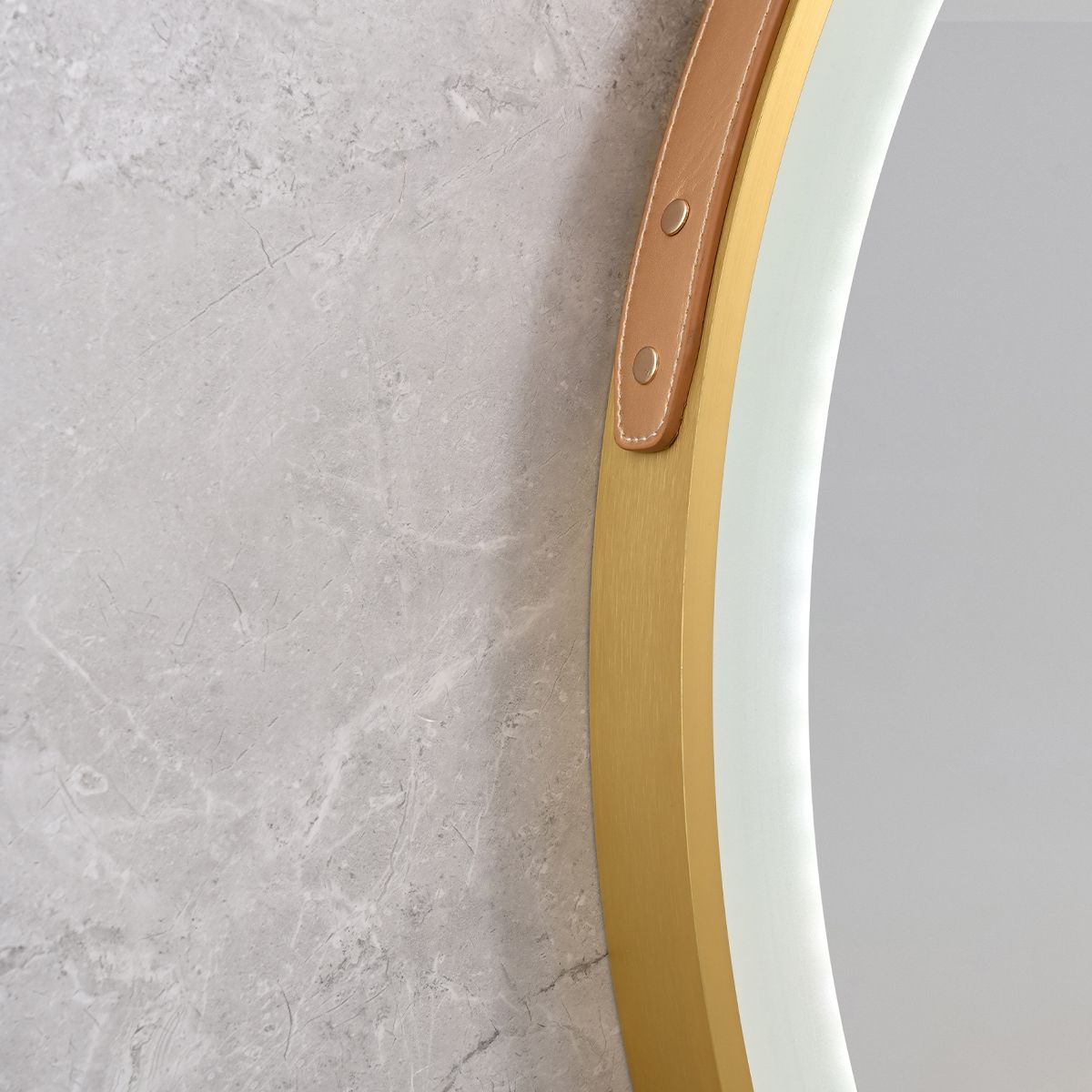 LED-Spiegel, Gurt, goldener Rahmen, Touch, 3 Lichtfarben, Anti-Beschlag, 5 mm, Durchmesser 70-80 cm, Spectra