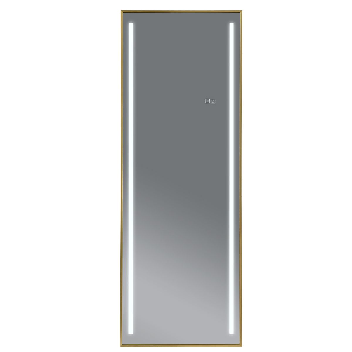 LED-Spiegel, Boden- oder Wandmontage, goldener Rahmen, Touch-Bedienung, 3 Lichtfarben, Anti-Beschlag, 5 mm, 60x165 cm, Mirage