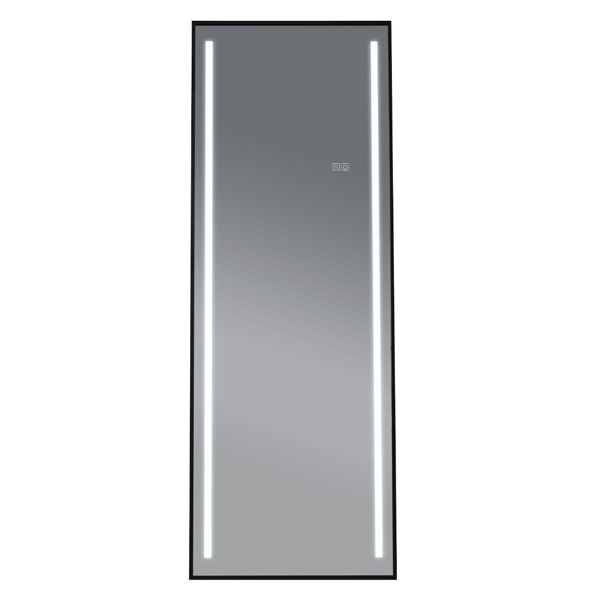 LED-Spiegel, Boden- oder Wandmontage, schwarzer Rahmen, Touch-Bedienung, 3 Lichtfarben, Anti-Beschlag, 5 mm, 60x165 cm, Mirage
