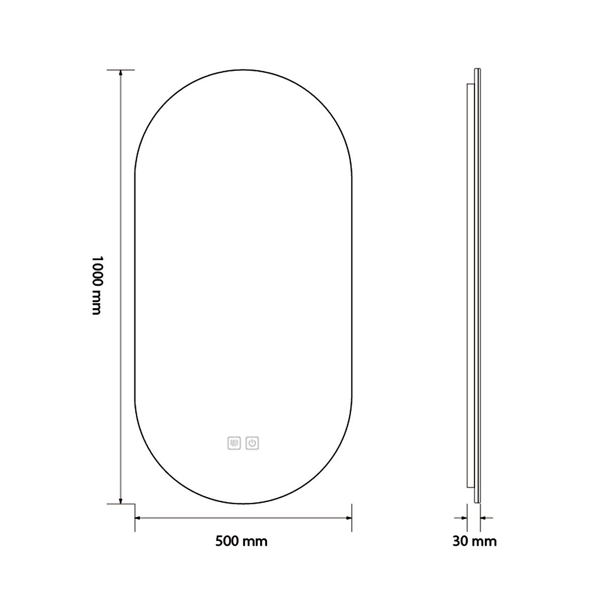 LED-Spiegel, Anti-Beschlag, 3 Lichtfarben, Touch, 5 mm, ultra-schlanker goldener Rahmen, Maße 50x100-40x120 cm, Victoria