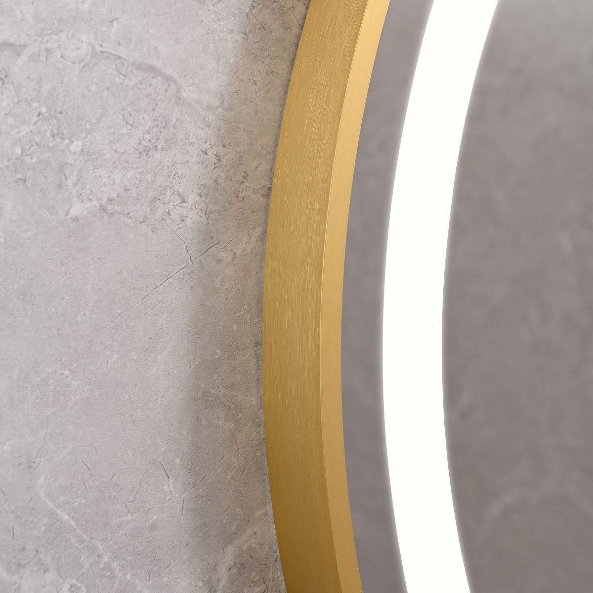 LED-Spiegel, Anti-Beschlag, Touch-Steuerung, goldener Rahmen, 5 mm Glas, 3 Lichtfarben, dimmbar, 80-90 cm, Cezara