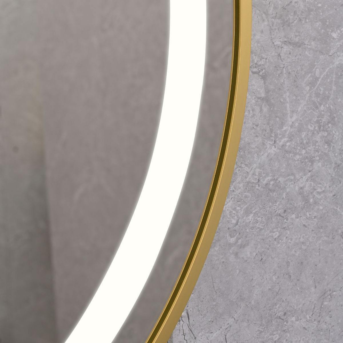 LED-Spiegel, Anti-Beschlag, Touch-Steuerung, goldener Rahmen, 5 mm Glas, 3 Lichtfarben, dimmbar, 80-90 cm, Cezara