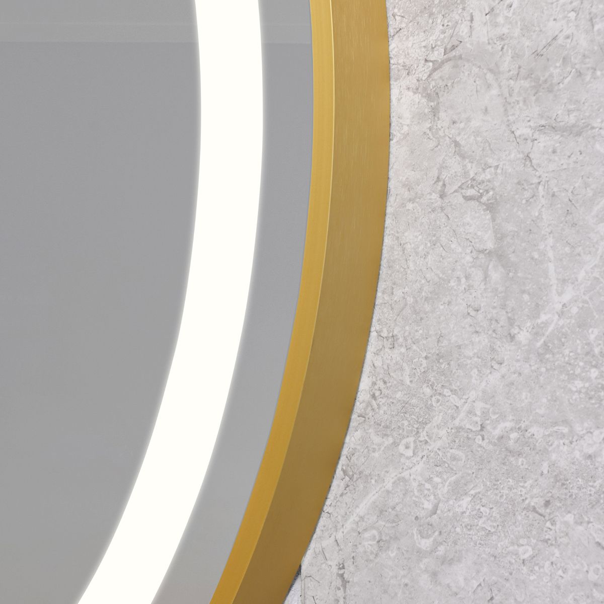 LED-Spiegel, Anti-Beschlag, Touch-Steuerung, goldener Rahmen, 5 mm Glas, 3 Lichtfarben, dimmbar, 80-90 cm, Cezara