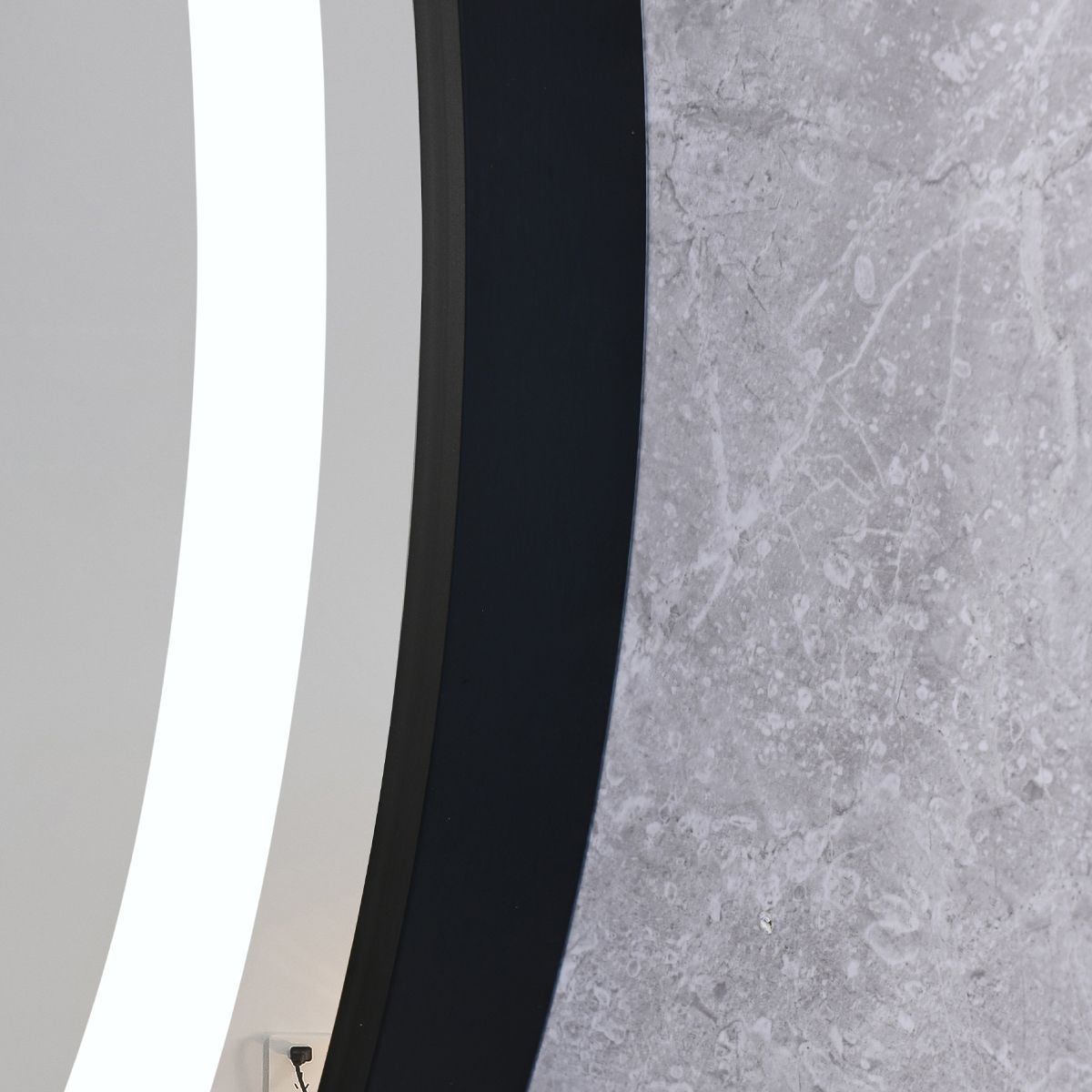 LED-Spiegel, Anti-Beschlag, Touch-Steuerung, schwarzer Rahmen, 5 mm Glas, 3 Lichtfarben, dimmbar, 80-90 cm, Cezara