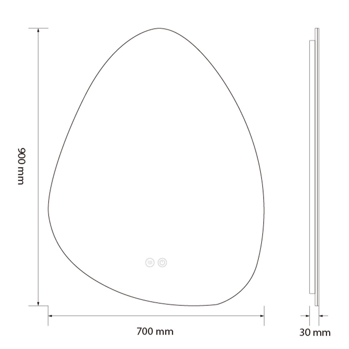 LED-Spiegel, Anti-Beschlag und Touch-Taste, 5mm Glas, 3 Lichtfarben, Einstellbare Helligkeit, Maße 60-75 x 80-100 cm, Gloria