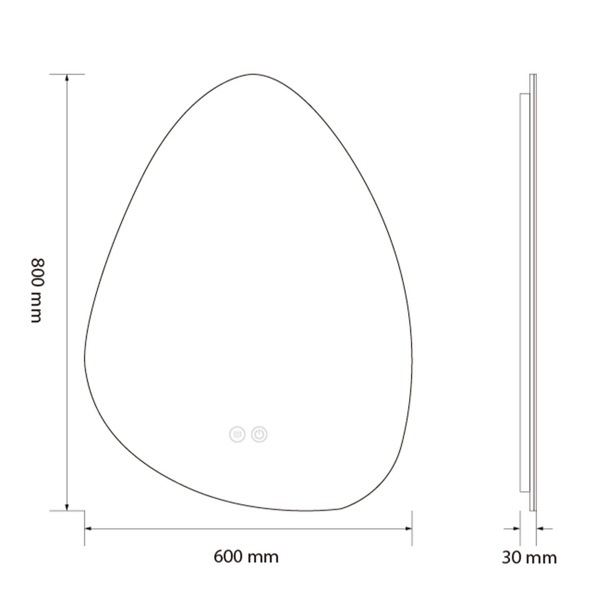 LED-Spiegel, Anti-Beschlag und Touch-Taste, 5mm Glas, 3 Lichtfarben, Einstellbare Helligkeit, Maße 60-75 x 80-100 cm, Gloria