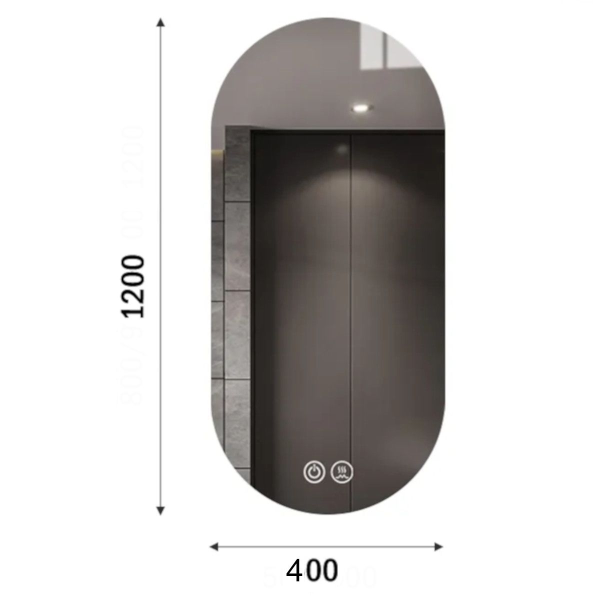 LED-Spiegel, Anti-Beschlag, Touch, 5 mm, 3 Lichtfarben, Einstellbare Helligkeit, Maße 50x100-40x120 cm, Victoria