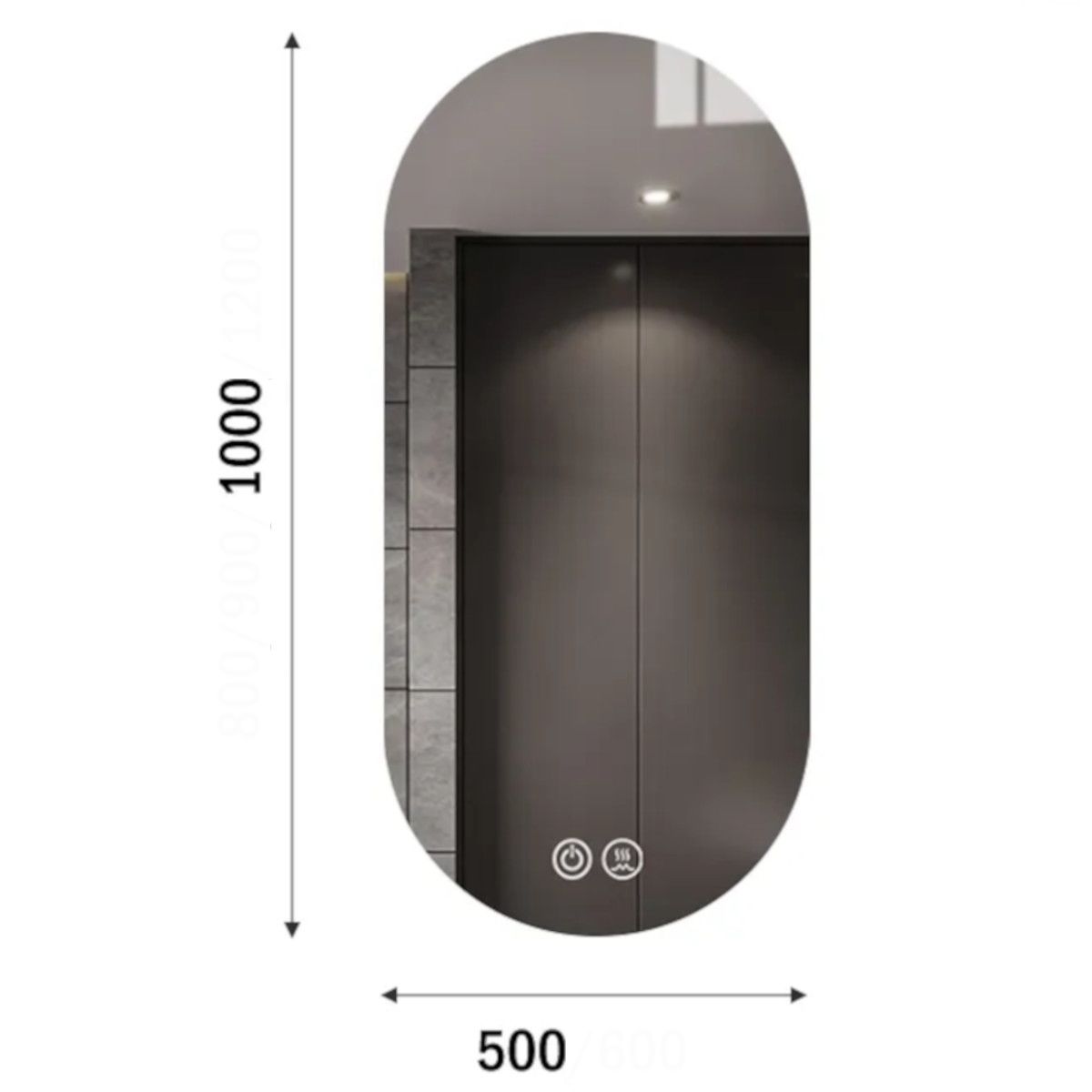 LED-Spiegel, Anti-Beschlag, Touch, 5 mm, 3 Lichtfarben, Einstellbare Helligkeit, Maße 50x100-40x120 cm, Victoria