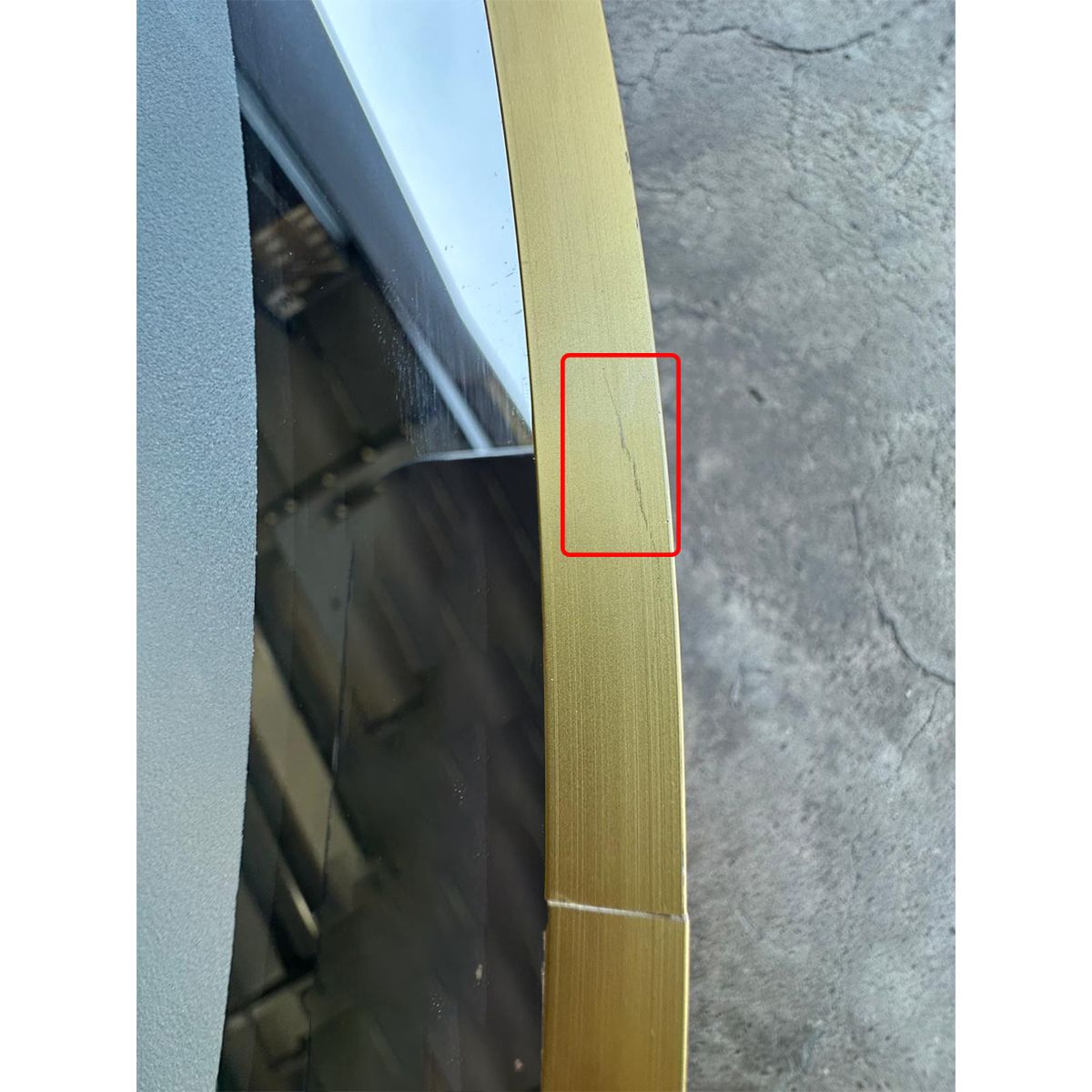 LED-Spiegel, B-Ware, Anti-Beschlag-Funktion, Touch-Steuerung, goldener Rahmen, 5 mm Glas, 3 Lichtfarben, dimmbar, Maße 80 cm, Cezara