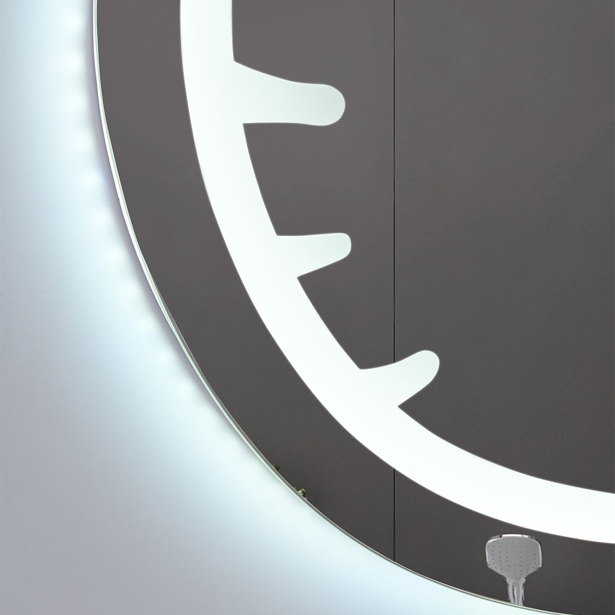 LED-Spiegel, 5 mm Glas, Anti-Beschlag, Touch-Taste, 3 Lichtfarben, Einstellbare Helligkeit, Maße 80x70 cm, Hello Kitty