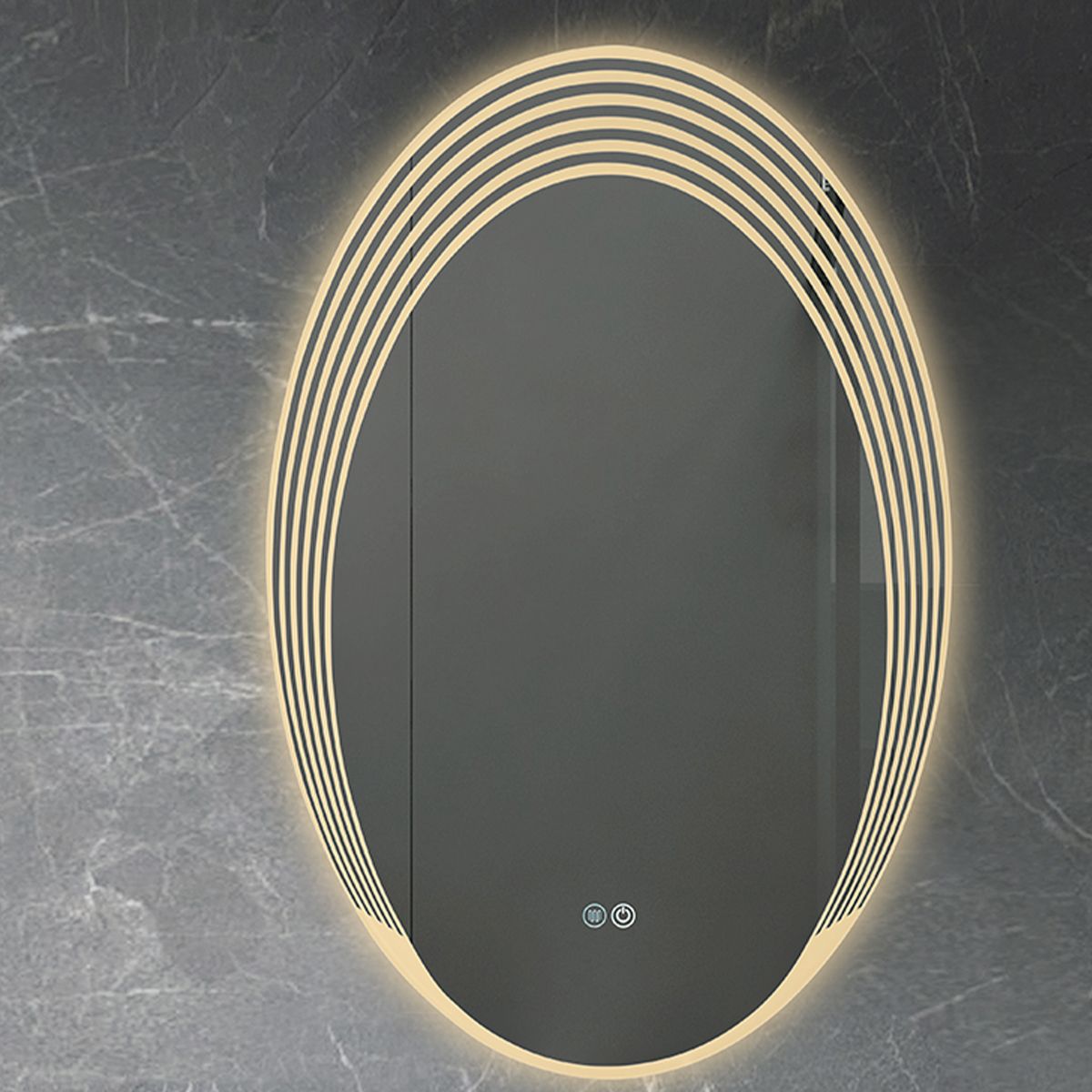 LED-Spiegel, 5 mm Glas, Anti-Beschlag, Touch-Taste, 3 Lichtfarben, Einstellbare Helligkeit, Maße 60 x 90 cm, Nova