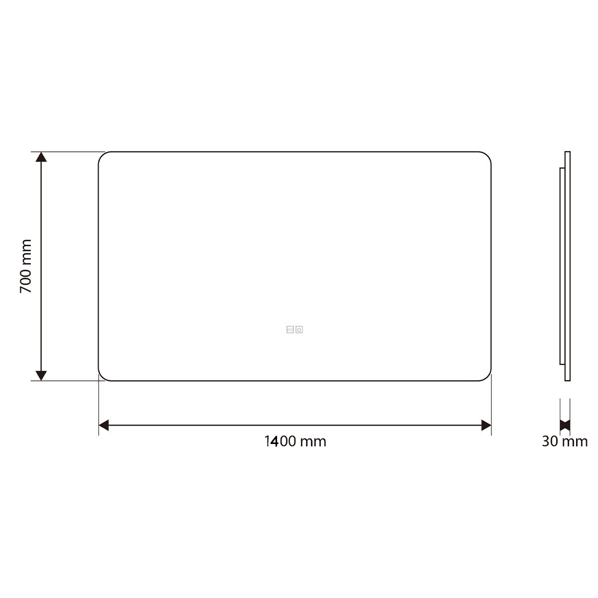 Badezimmerspiegel EGO – Louie, mit LED, Anti-Beschlag und Touch-Schalter, Größen: 60-140x70-80 cm