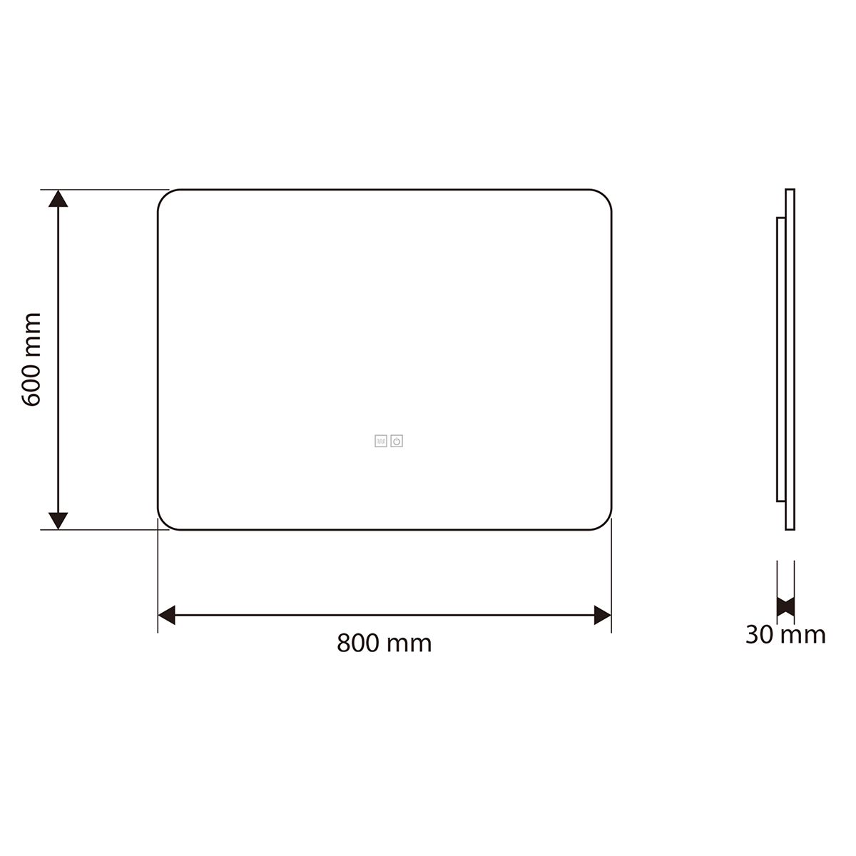 Badezimmerspiegel EGO – Louie, mit LED, Anti-Beschlag und Touch-Schalter, Größen: 60-140x70-80 cm
