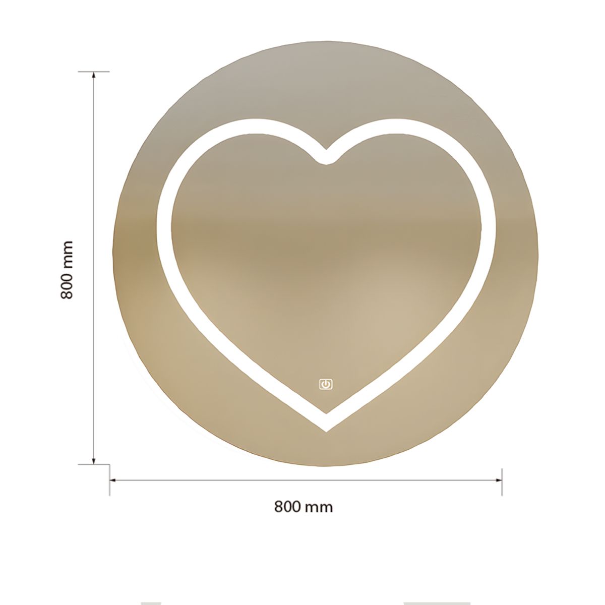 Smart-LED-Spiegel, 5 mm, Anti-Beschlag, Touch-Taste, 3 Lichtfarben, Durchmesser 80,90 cm, Cuore