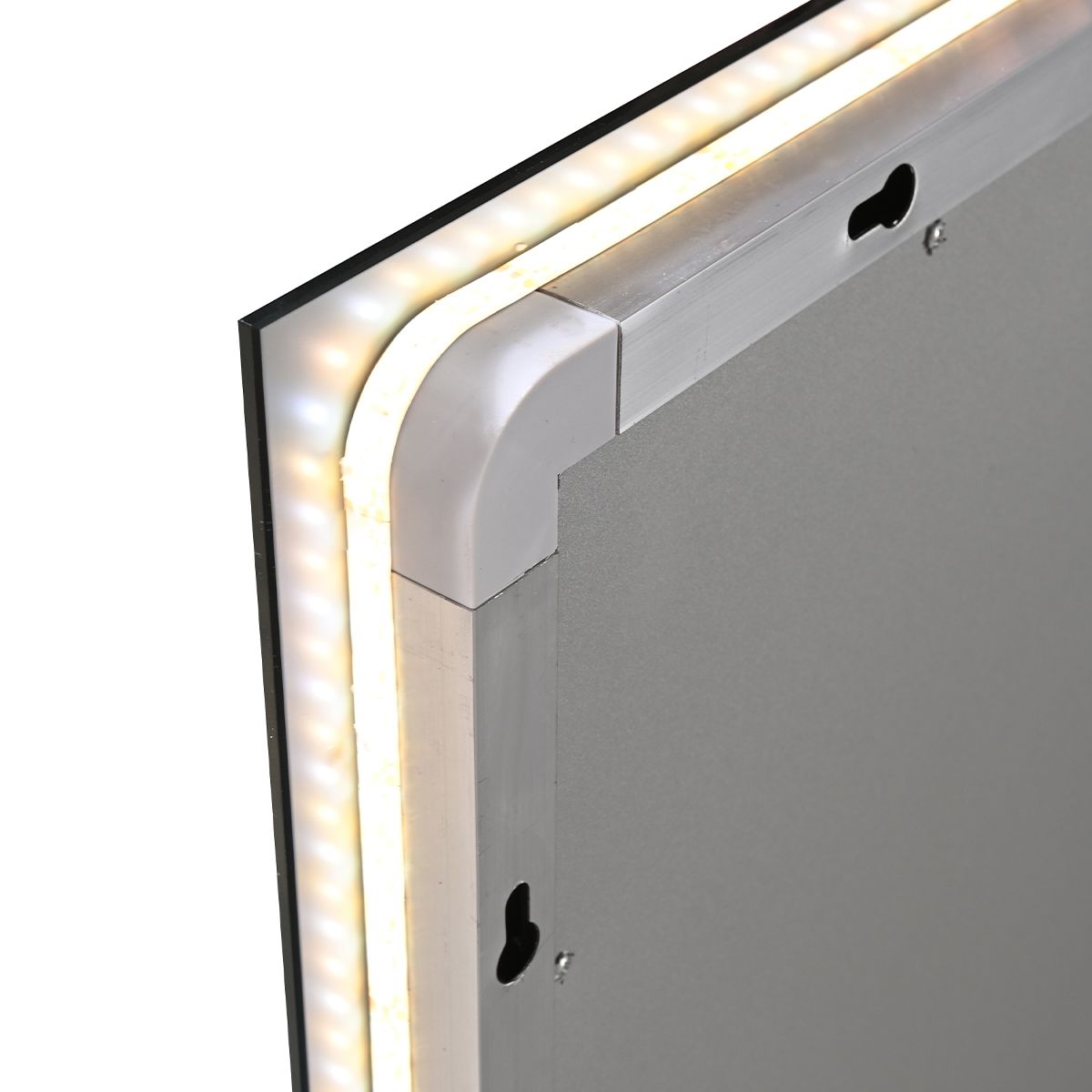 Smart LED-Spiegel, Bluetooth, 3 Lichtfarben, 5 mm, Sensor, Zeit und Temperatur, Anti-Beschlag, Touch, 60-70x80-140 cm, Rubin