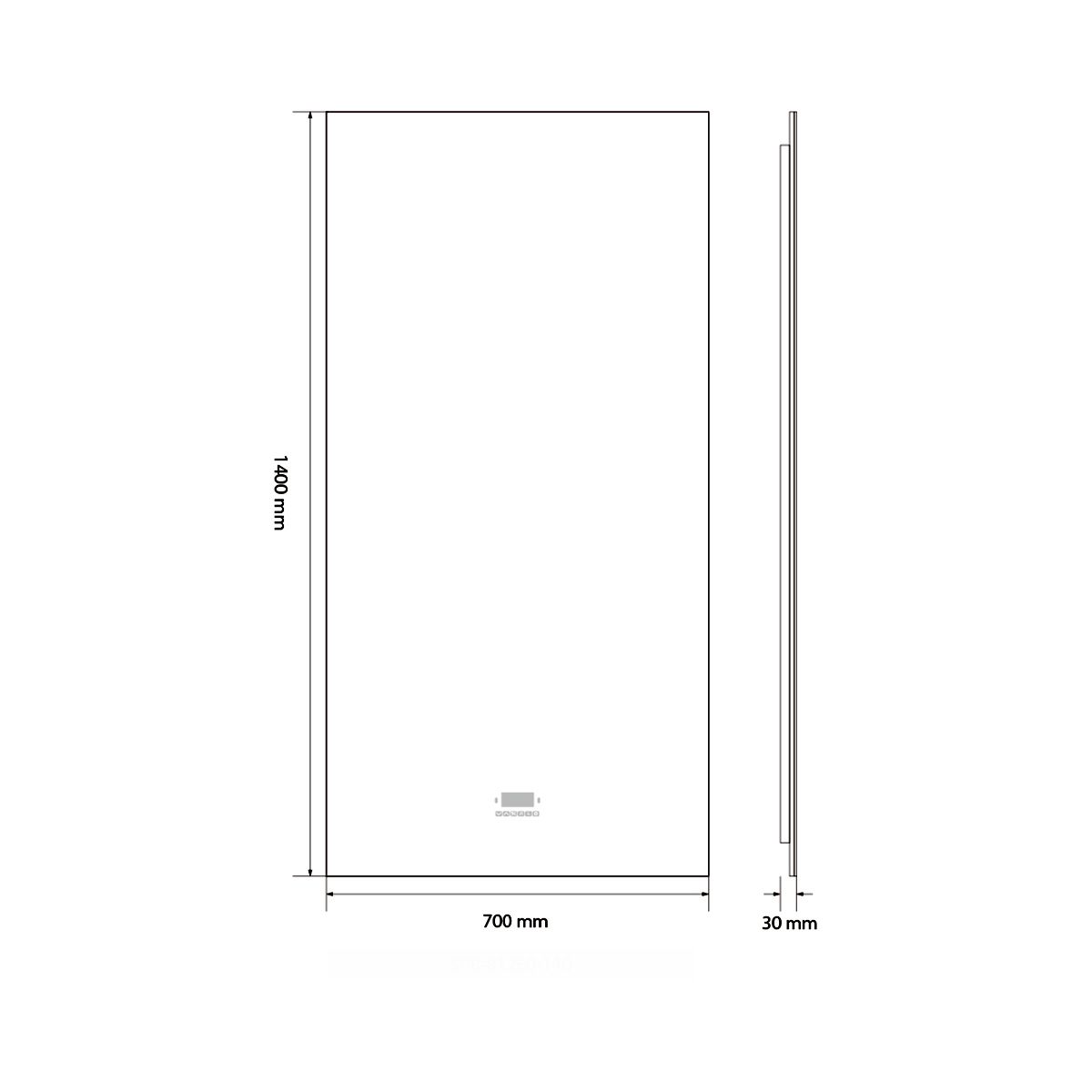 Smart LED-Spiegel, Bluetooth, 3 Lichtfarben, 5 mm, Sensor, Zeit und Temperatur, Anti-Beschlag, Touch, 60-70x80-140 cm, Rubin
