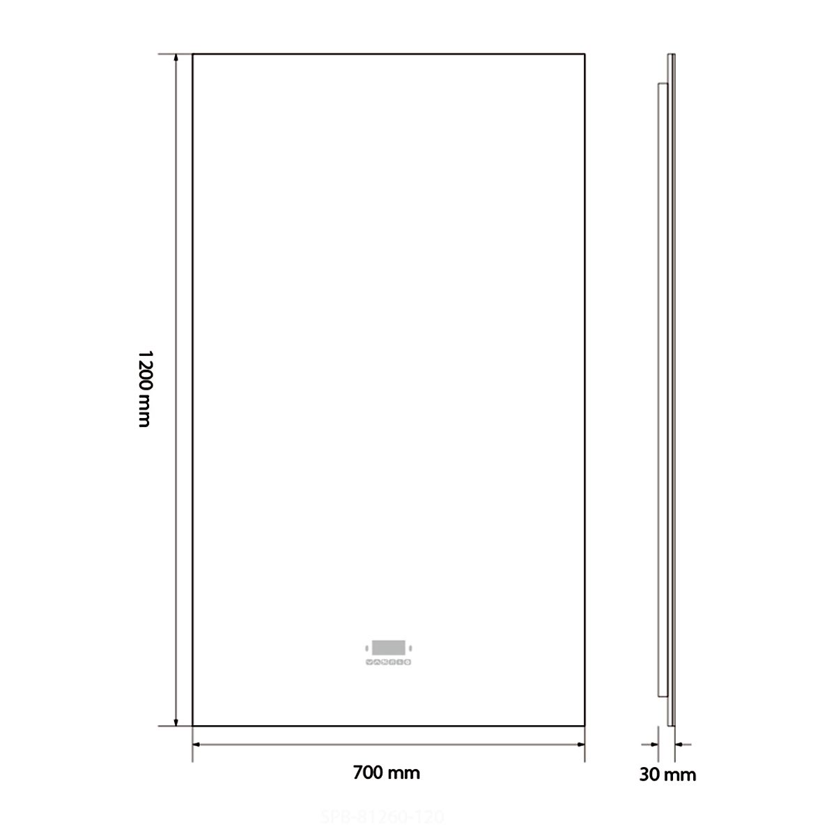 Smart LED-Spiegel, Bluetooth, 3 Lichtfarben, 5 mm, Sensor, Zeit und Temperatur, Anti-Beschlag, Touch, 60-70x80-140 cm, Rubin