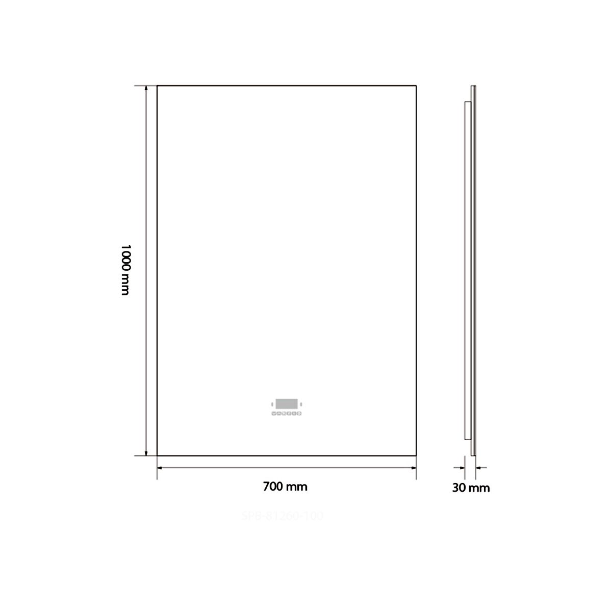 Smart LED-Spiegel, Bluetooth, 3 Lichtfarben, 5 mm, Sensor, Zeit und Temperatur, Anti-Beschlag, Touch, 60-70x80-140 cm, Rubin