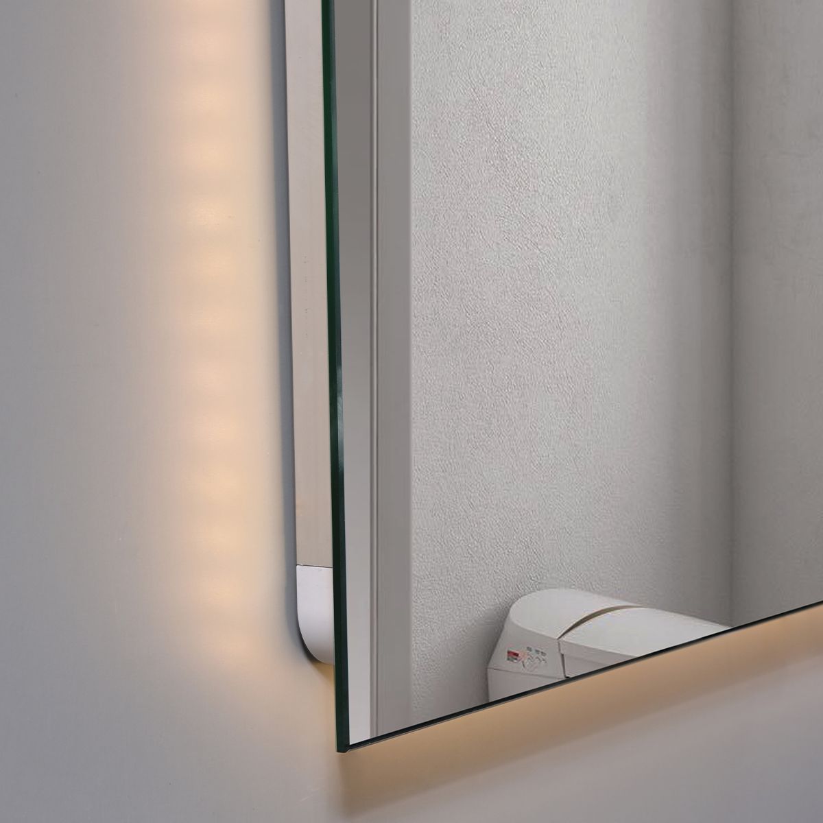 Smart LED-Spiegel, Bluetooth, 3 Lichtfarben, 5 mm, Sensor, Zeit und Temperatur, Anti-Beschlag, Touch, 60-70x80-140 cm, Rubin
