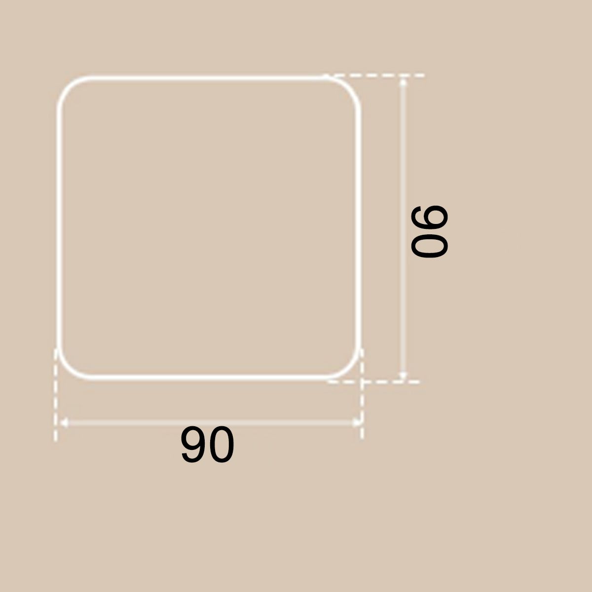Smart-LED-Spiegel, 5 mm Glas, Anti-Beschlag, Touch-Taste, 3 Lichtfarben, Größe 90x90 cm, Nivo