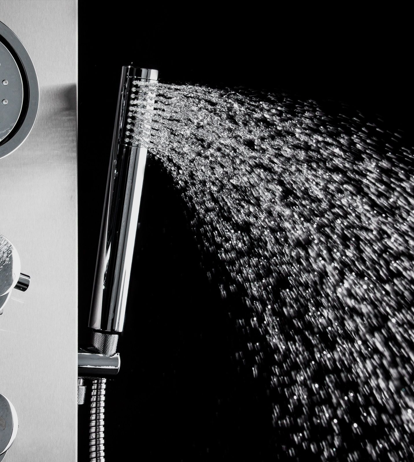 Duschpaneel SK-423S, Edelstahl, mit Regendusche und Hydromassage, Chrom-Finish