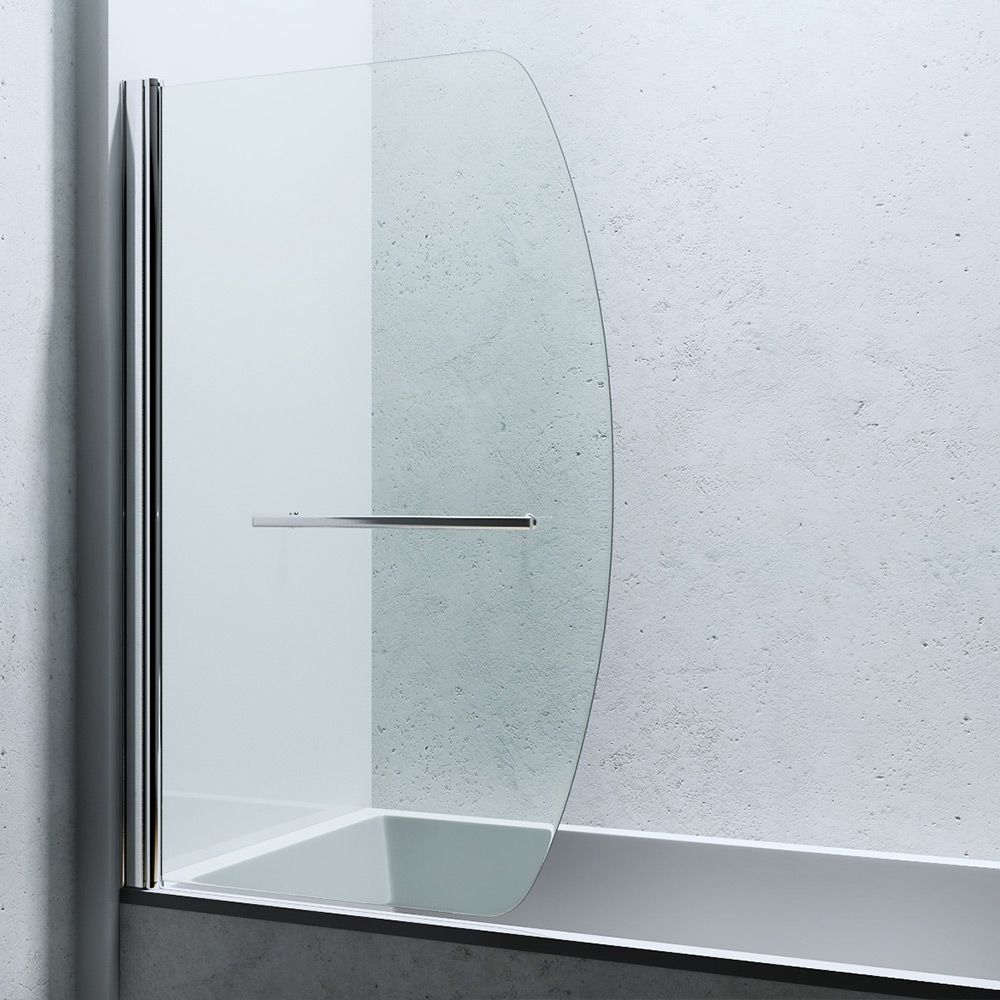 Badewannenabtrennung EGO-112, Sicherheitsglas, transparent oder matt, 94x140 cm