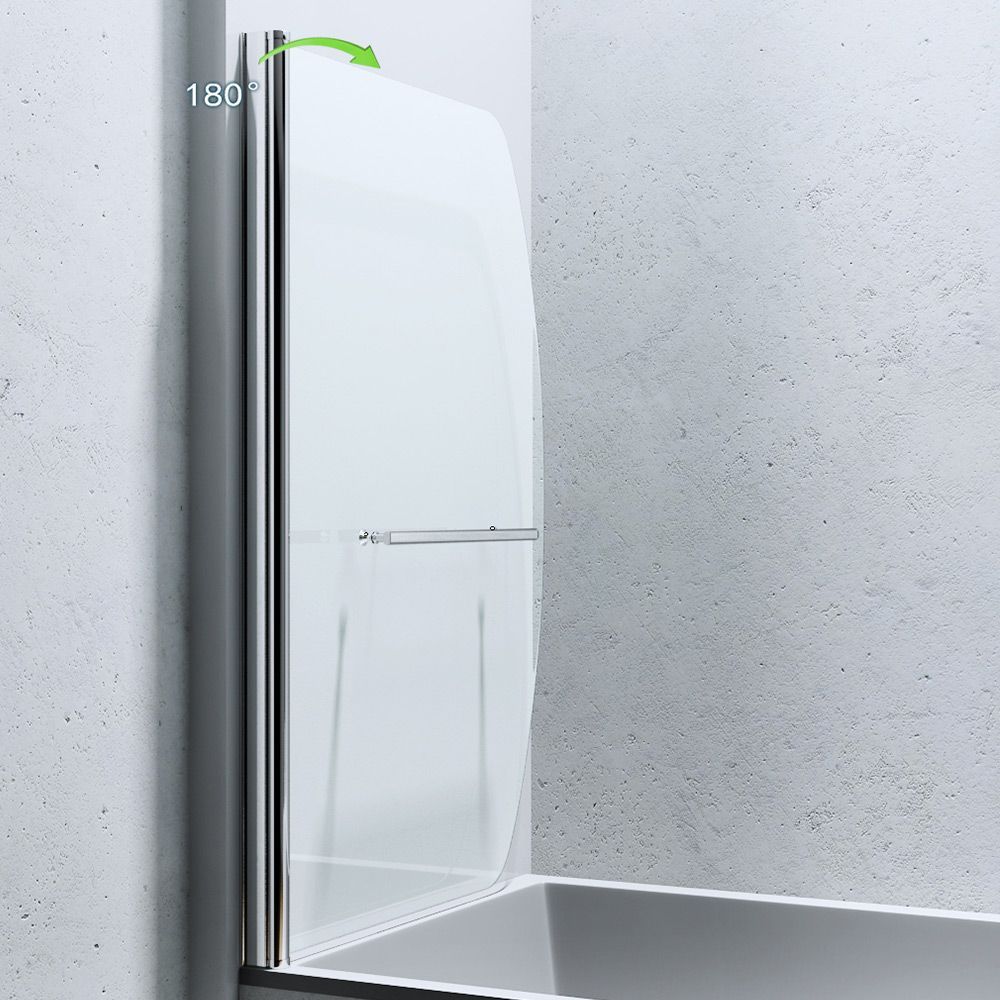 Badewannenabtrennung EGO-112, Sicherheitsglas, transparent oder matt, 94x140 cm