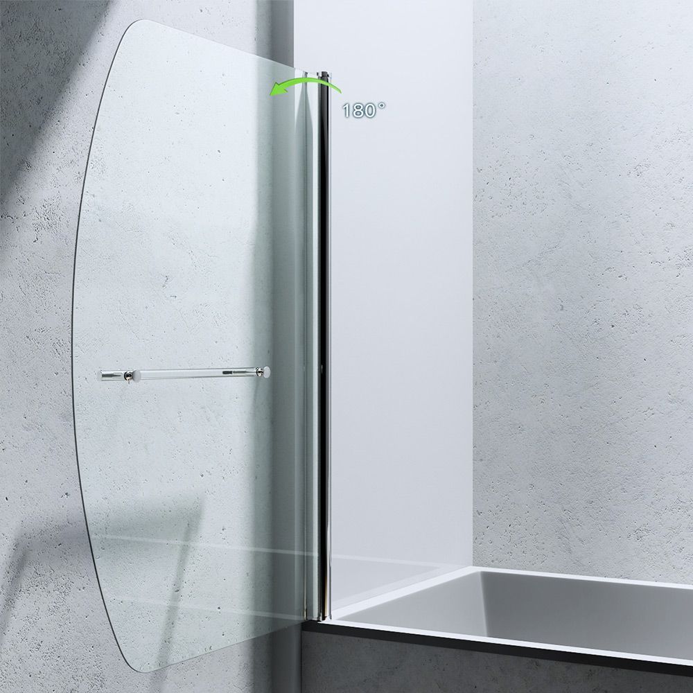 Badewannenabtrennung EGO-112, Sicherheitsglas, transparent oder matt, 94x140 cm