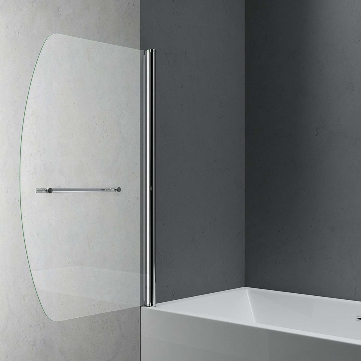 Badewannenaufsatz EGO-112, Sicherheitsglas, transparent oder teilmattiert, 94x140 cm, 180° schwenkbar, Nano Easy Clean Beschichtung