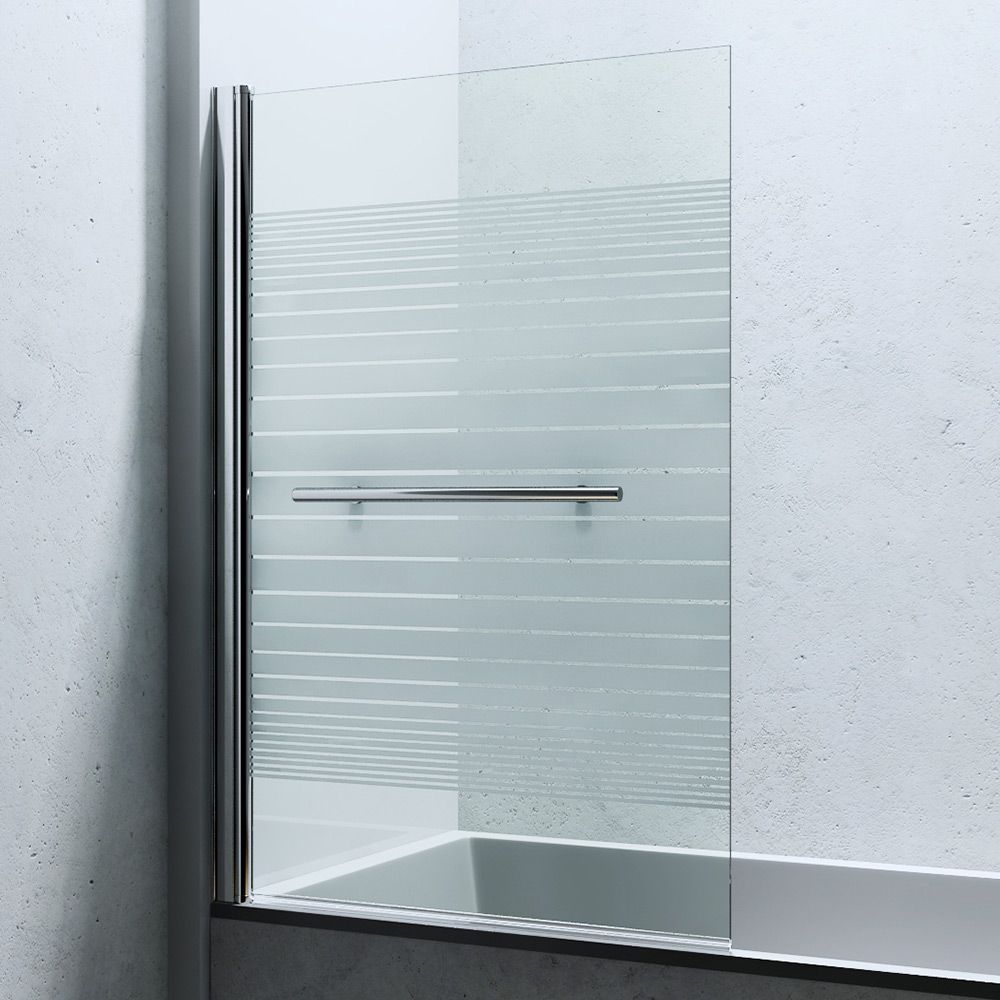 Badewannenabtrennung EGO-1121, 6 mm Sicherheitsglas, transparent oder matt, 94x140 cm