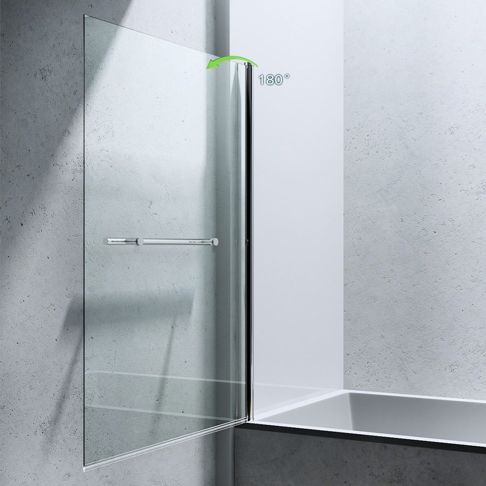 Badewannenabtrennung EGO-1121, 6 mm Sicherheitsglas, transparent oder matt, 94x140 cm