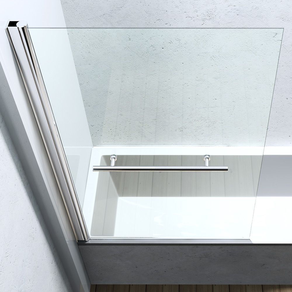 Badewannenabtrennung EGO-1121, 6 mm Sicherheitsglas, transparent oder matt, 94x140 cm