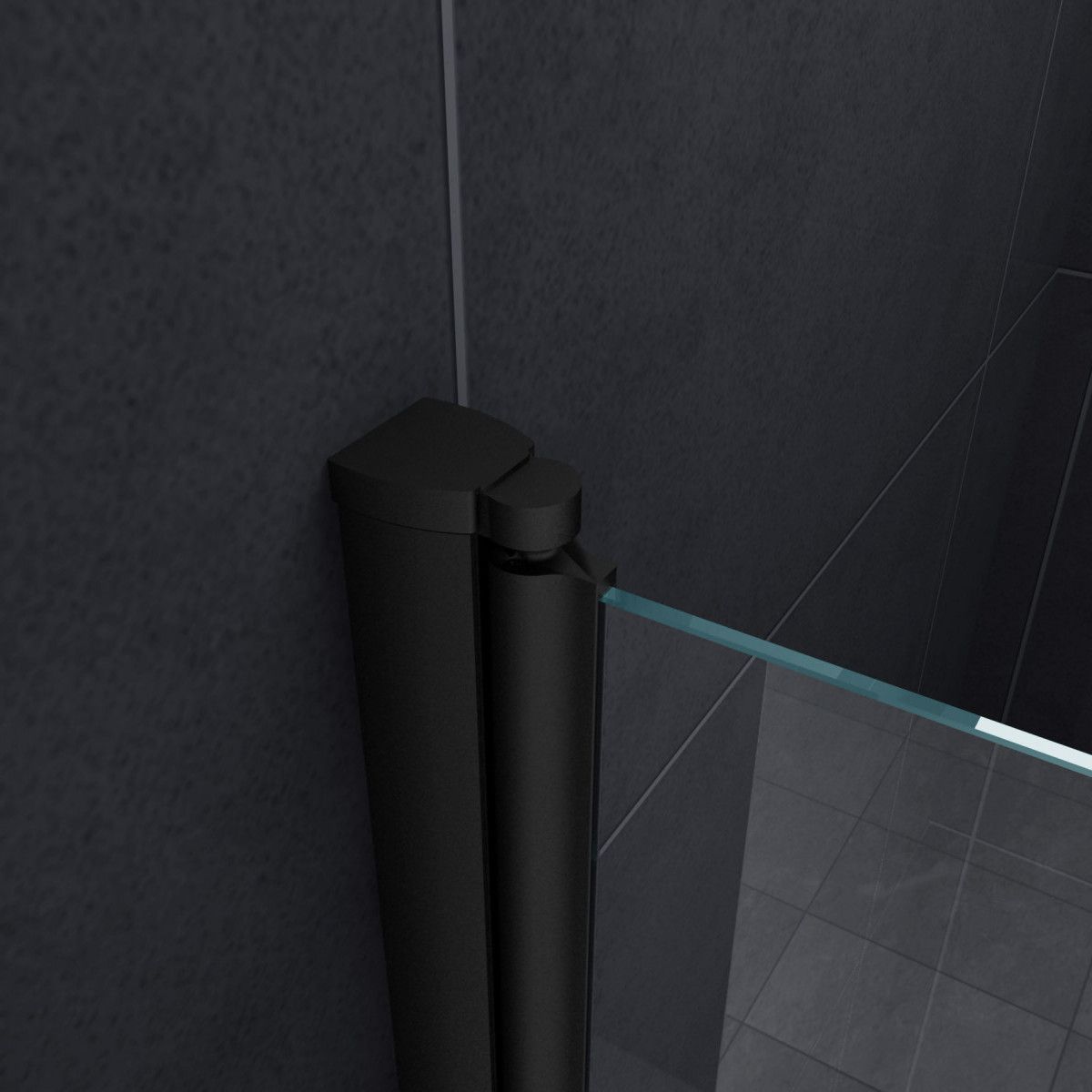 Badewannenfaltwand EGO-Sola, klappbar, 120 x 140 cm, 6 mm Glas, Nano Easy Clean Beschichtung, schwarzes Finish