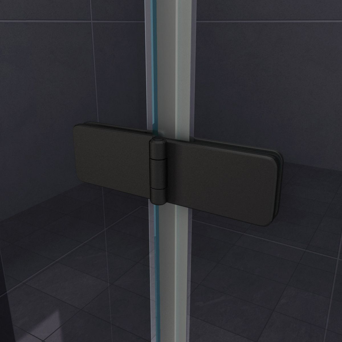 Badewannenfaltwand EGO-Sola, klappbar, 120 x 140 cm, 6 mm Glas, Nano Easy Clean Beschichtung, schwarzes Finish