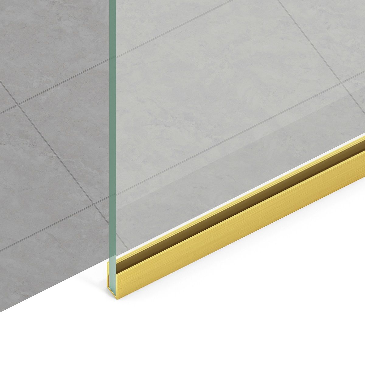 Duschwand für die Badewanne, feststehend, transparent, Mattgold-Profile, 8 mm Sicherheitsglas, 80-90x150 cmm, Nora