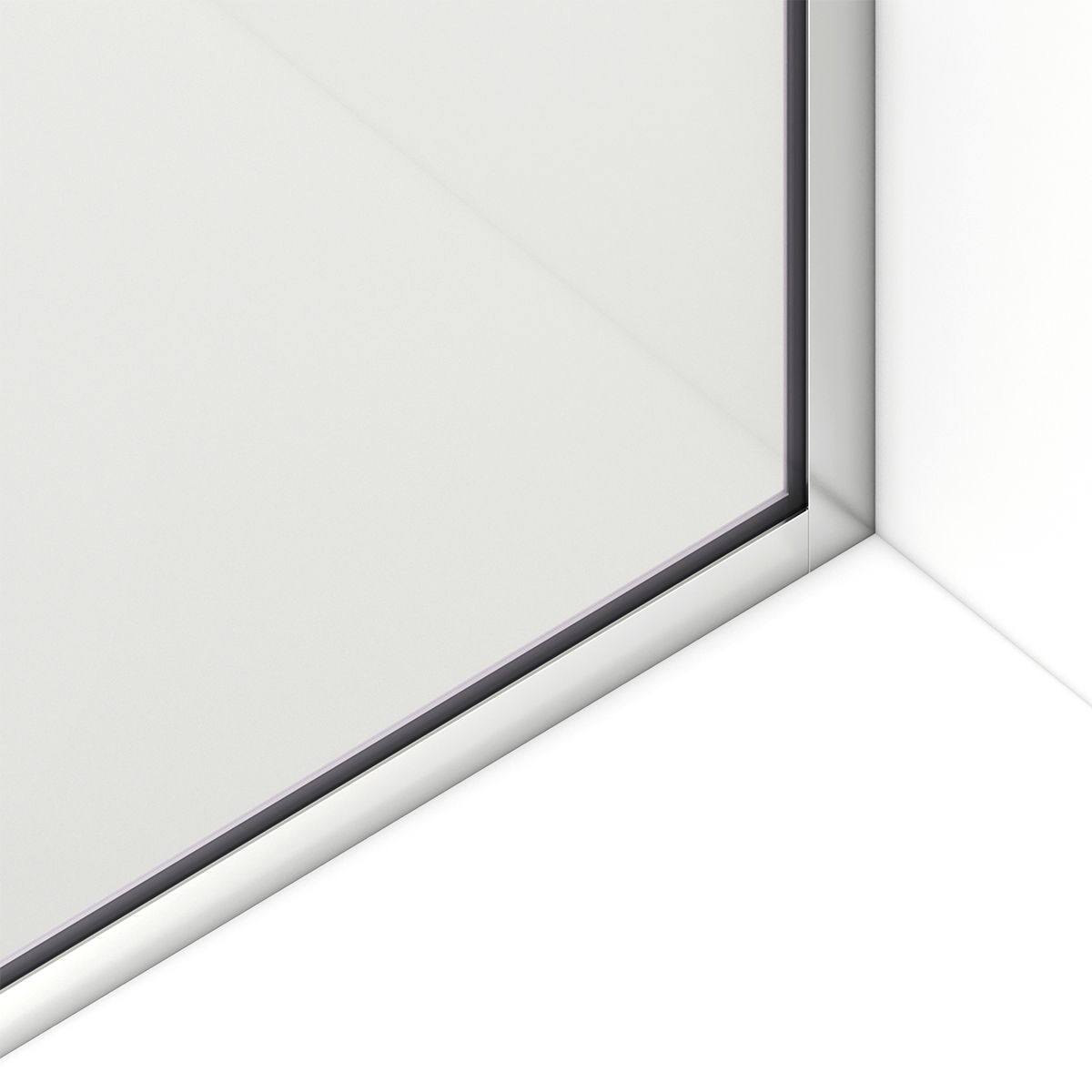 Duschwand für die Badewanne, feststehend, transparent, Chromprofile, Sicherheitsglas 8 mm, 80-90x150 cm, Nora
