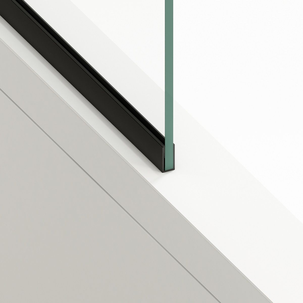 Duschwand für die Badewanne, feststehend, transparent, Mattschwarz-Profile, Sicherheitsglas 8 mm, 80-90x150 cm, Nora