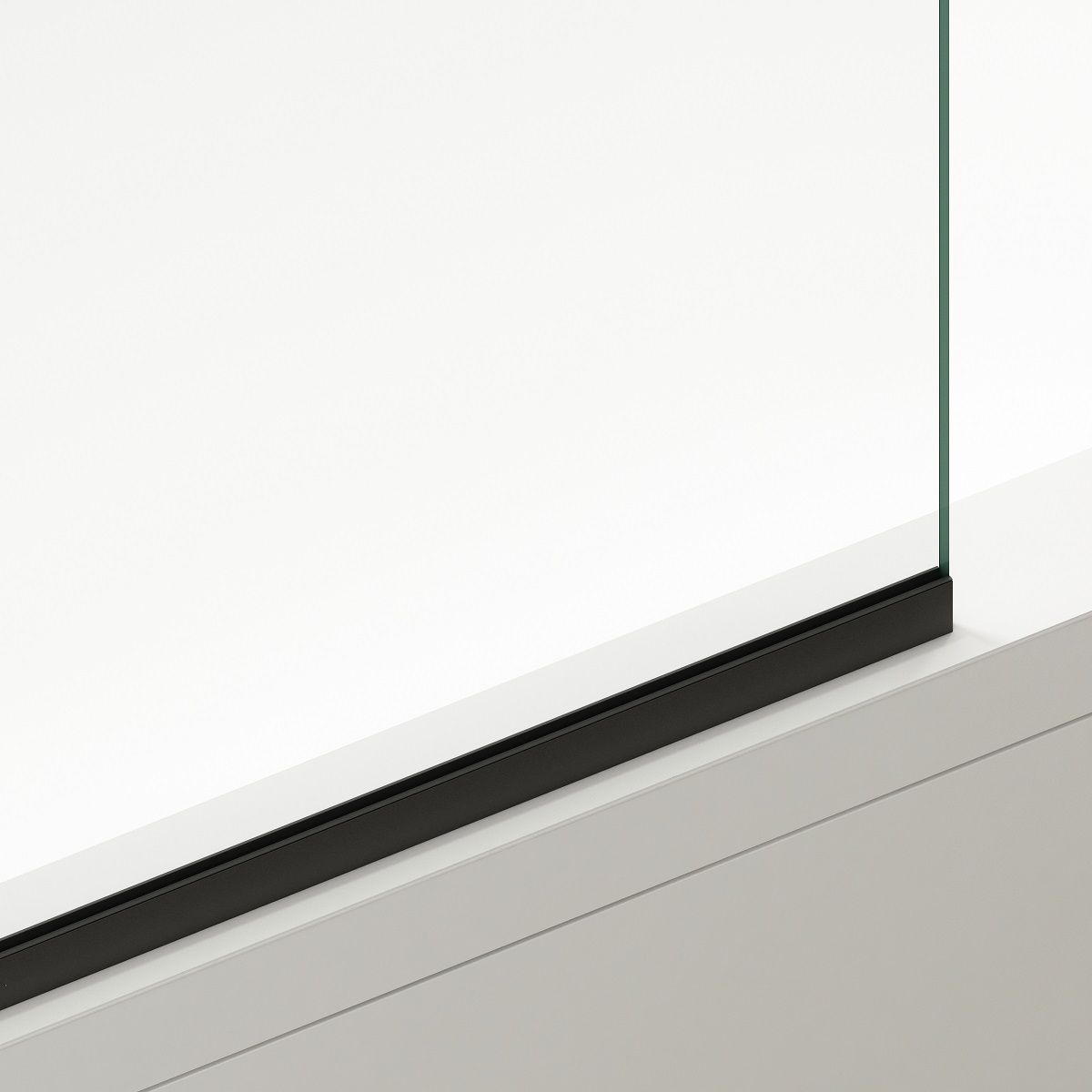 Duschwand für die Badewanne, feststehend, transparent, Mattschwarz-Profile, Sicherheitsglas 8 mm, 80-90x150 cm, Nora