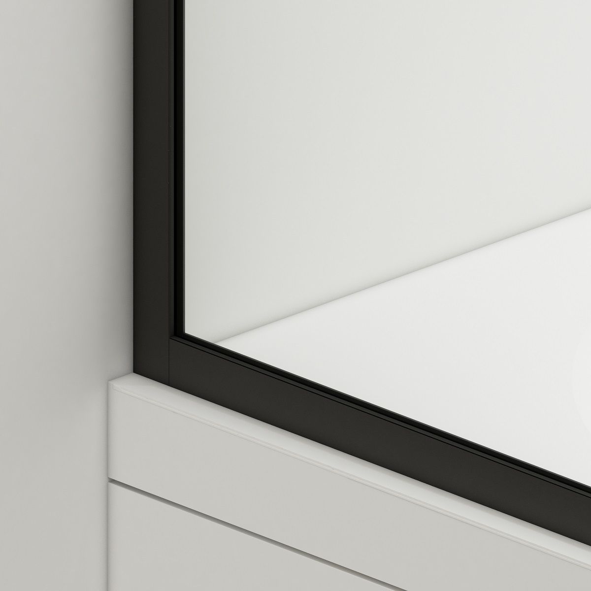 Duschwand für die Badewanne, feststehend, transparent, Mattschwarz-Profile, Sicherheitsglas 8 mm, 80-90x150 cm, Nora