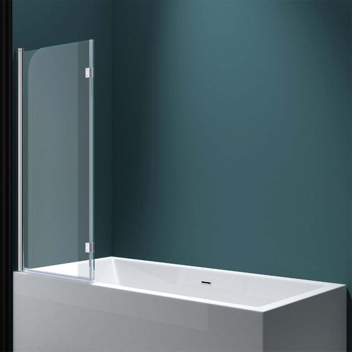 Badabtrennung EGO-1408, 120x140 cm, Transparent, 6-mm-Sicherheitsglas, 180° schwenkbar, Nano Easy Clean Beschichtung