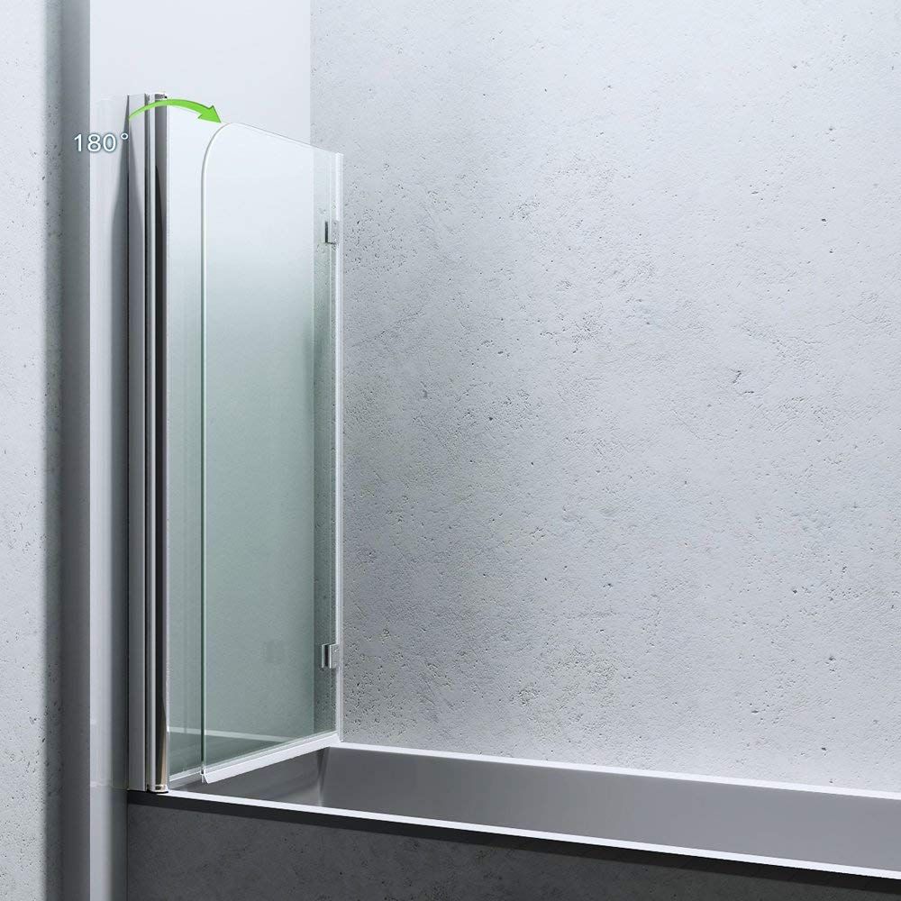 Badabtrennung EGO-1408, 120x140 cm, Transparent, 6-mm-Sicherheitsglas, 180° schwenkbar, Nano Easy Clean Beschichtung
