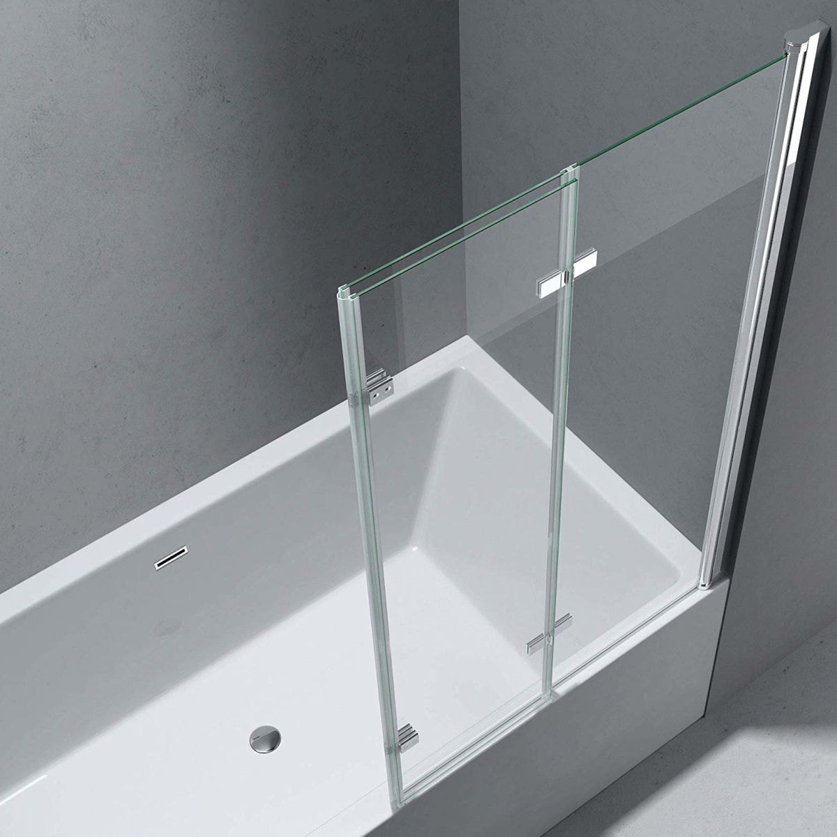 Badabtrennung 116, 130x140 cm, Sicherheitsglas 6 mm, 180° schwenkbar, Rechtsmontage, EGO-116, Nano Easy Clean Beschichtung