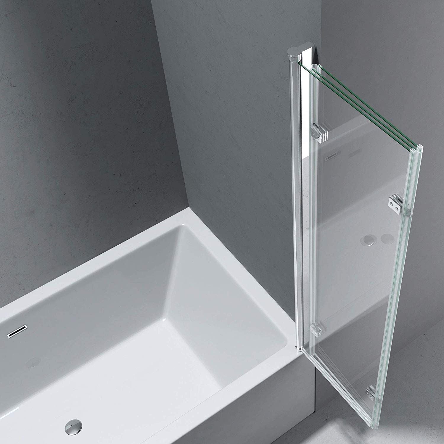 Badabtrennung 116, 130x140 cm, Sicherheitsglas 6 mm, 180° schwenkbar, Rechtsmontage, EGO-116, Nano Easy Clean Beschichtung