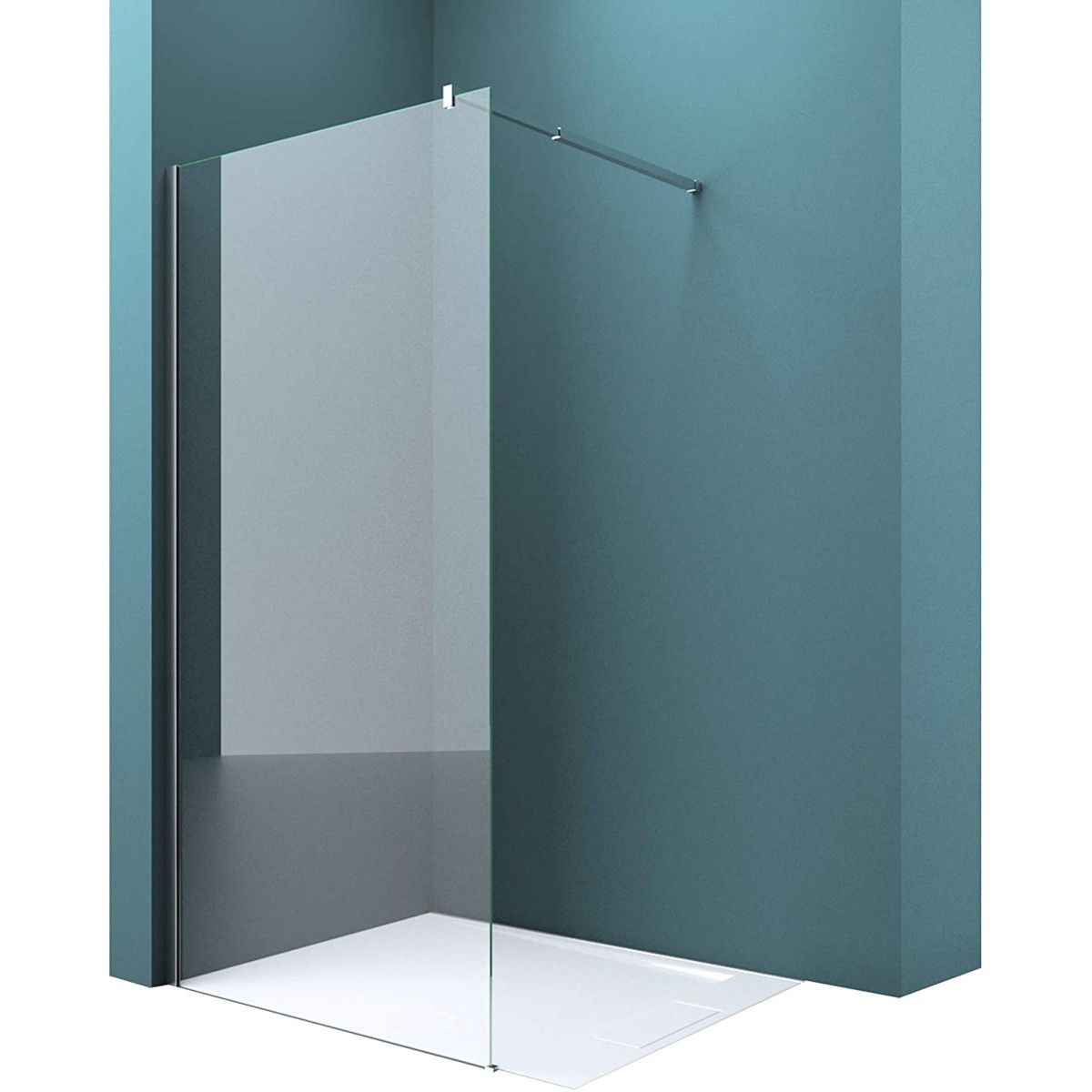 Walk-In-Duschwand, EGO-01K, Einscheibensicherheitsglas 8 oder 10 mm, 90-100 cm, Lotus-Effekt