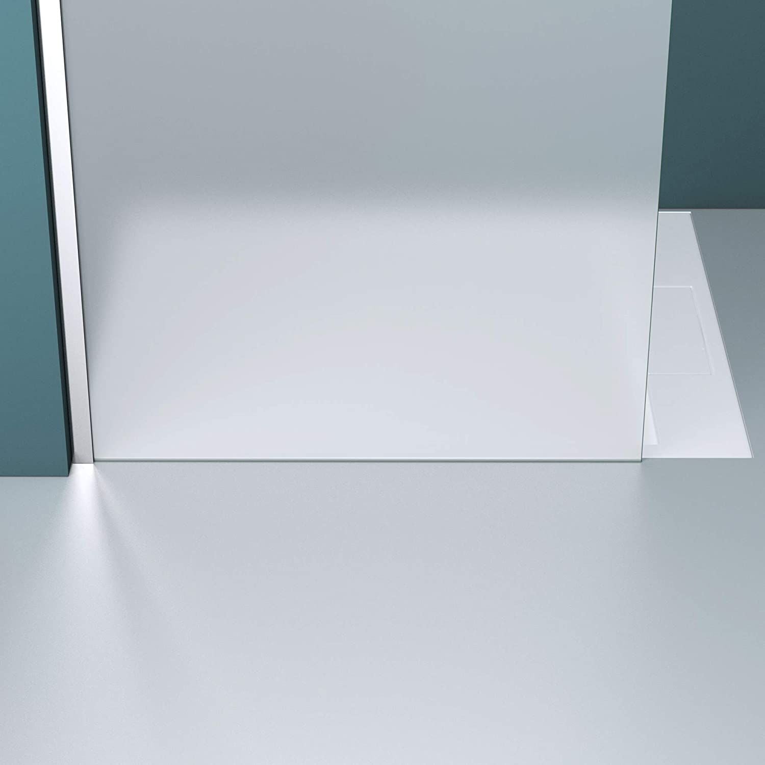 Walk-In-Duschwand, EGO-01VS, Sicherheitsglas satiniert 10 mm, 120 und 140 cm, Lotus-Effekt