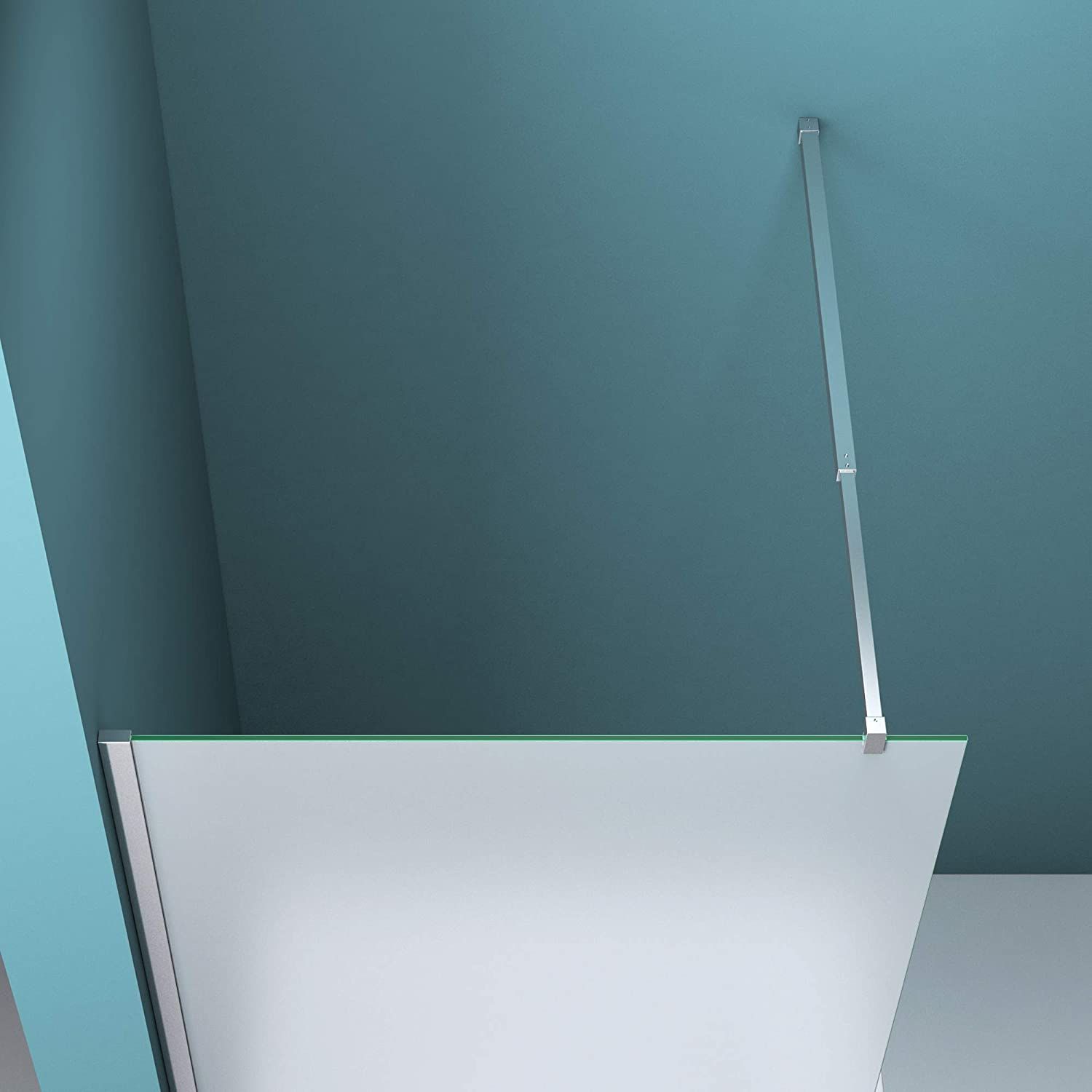 Walk-In-Duschwand, EGO-01VS, Sicherheitsglas satiniert 10 mm, 120 und 140 cm, Lotus-Effekt