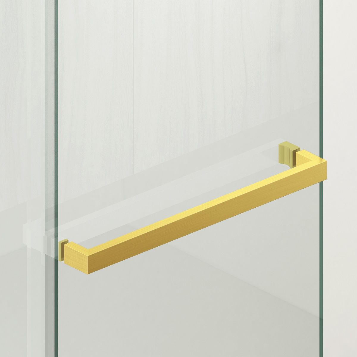 Walk-In Duschwand, 6 mm Sicherheitsglas, 2 Elemente, gleitend, Maße 100-120x200 cm, Mattgold, Benito