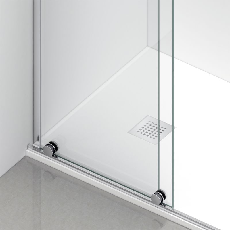 Walk-In Duschwand, 6 mm Sicherheitsglas, 2 Elemente, gleitend, Maße 100-120x200 cm, Chrom, Benito